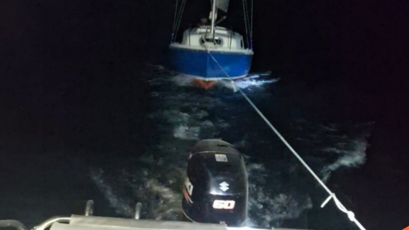 Armenian rescuers tow stranded boat to shore on Lake Sevan
