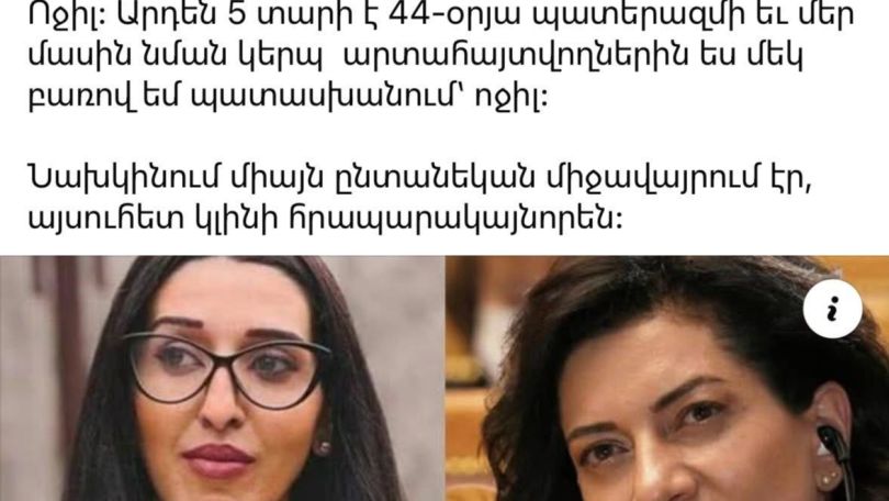 Ի վերջո, ձեր դիմակները պետք է վերջնականապես պատռվեն և ձեր հրեշավոր իրական դեմքերը պետք է երևան գան. Քրիստինե Վարդանյան