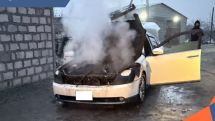 Автомобиль «Nissan» вспыхнул в селе Джрарат в Армении