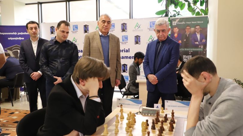 Serzh Sargsyan follows 7th round of Stepan Avagyan Memorial Tournament