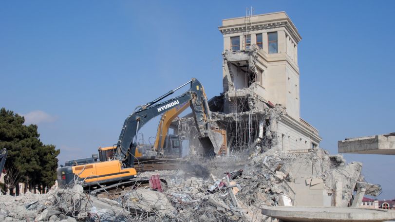 Azerbaijan demolishes structures in occupied Artsakh