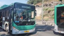 Overhead power lines fall onto city bus in Yerevan