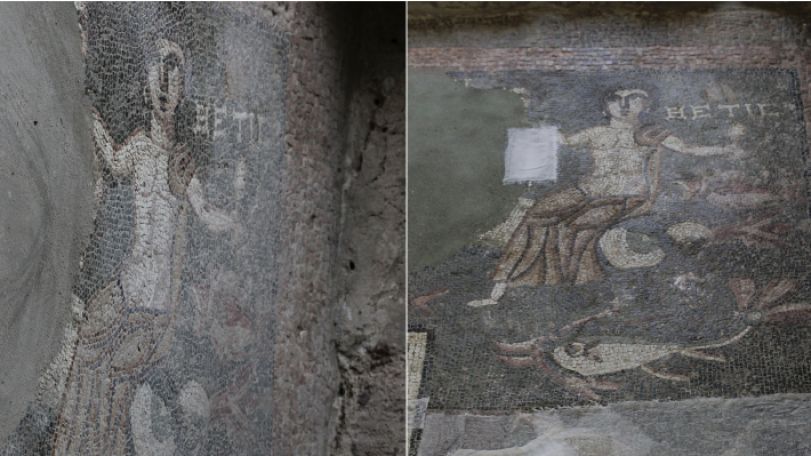 Italian experts restore Garni bathhouse mosaic