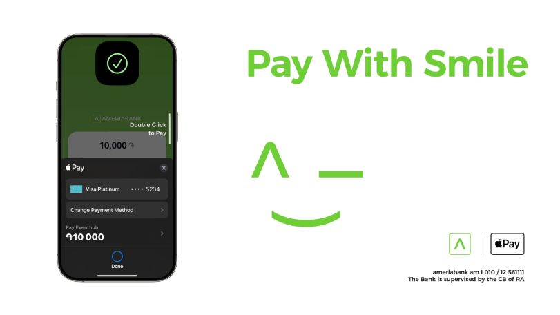 Online payments via ApplePay now available for vPOS clients of Ameriabank