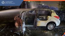 На проспекте Исакова в Ереване ночью автомобиль врезался в дерево и загорелся