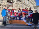 Armenians protest outside Danish Parliament, demand prisoner release