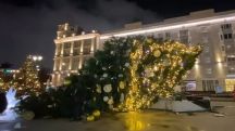 Մոսկվայի կենտրոնում հսկա տոնածառը տապալվել է