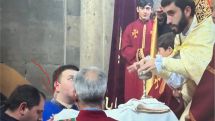 Tattooed deacon at Hovhannavank liturgy linked to Armenia's ruling party