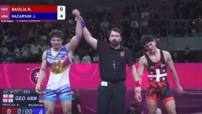 Ջանես Նազարյանը՝ Մ17 հունահռոմեական ոճի ըմբշամարտի Եվրոպայի չեմպիոն