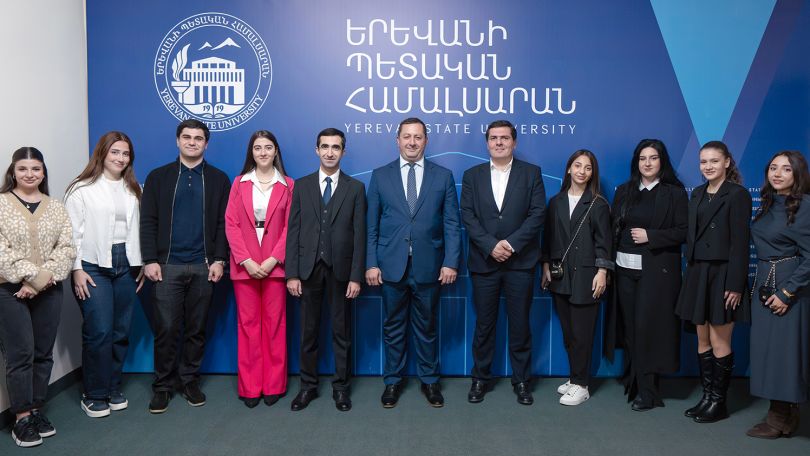 Students awarded Byblos Bank Armenia scholarships meet with bank’s CEO