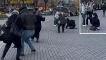 Թուրքիայի Բուրսա քաղաքում քամին աջ ու ձախ է շպրտում մարդկանց