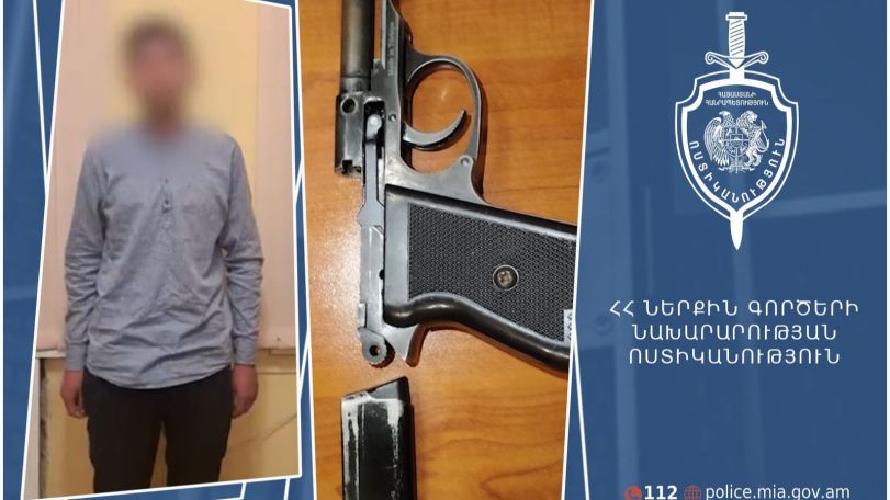 Աբովյան քաղաքի 19-ամյա բնակչի մոտ ապօրինի զենք է հայտնաբերվել