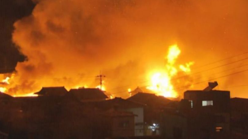 Пожар в Японии спалил 170 домов