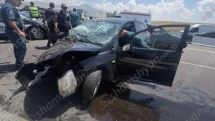 30-ամյա վարորդը «Nissan Tiida»-ով դուրս է եկել ճանապարհի երթևեկելի գոտուց և բախվել կամրջի երկաթբետոնե արգելապատնեշներին