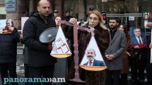 AntiFake staff protests outside HRD Office on 11th day of Narek Samsonyan's hunger strike
