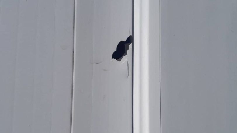 Armenian village house damaged in Azerbaijani gunfire