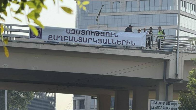 Young activists detained at peaceful protest in Yerevan