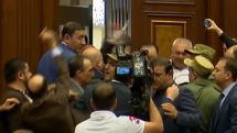 Water bottle thrown by ruling party MP hits fellow amid tensions in Armenian parliament