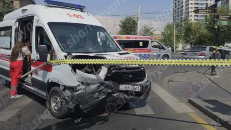 Ambulance involved in traffic accident in Yerevan