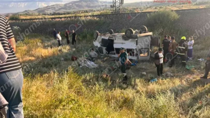 Three in critical condition after car crash near Armenian village