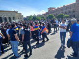 Protesters gather in central Yerevan