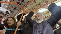 In pictures: Senior cleric takes a metro ride to Yerevan square
