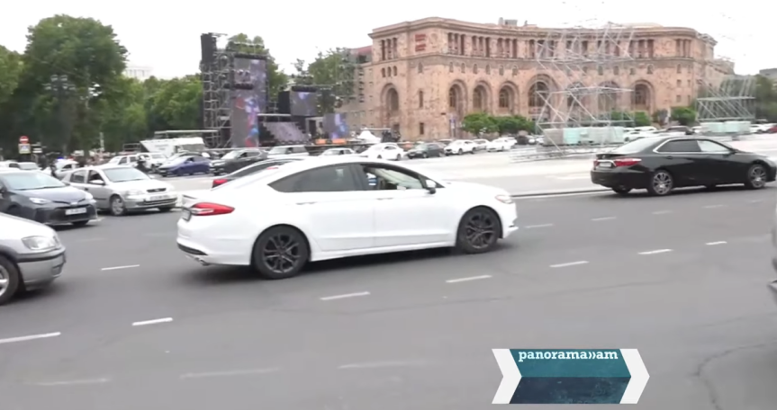 Car protest held in central Yerevan