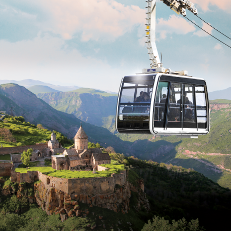 International յournalists visit 'Wings of Tatev' aerial tramway, Tatev Monastery