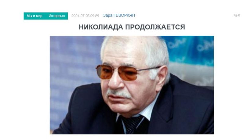 Гагик Тер-Арутюнянц – «Голосу Армении»: У Пашиняна хроническая болезнь – армянофобия