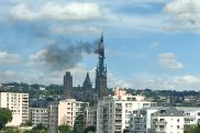 Fire breaks out in spire of France's Rouen Cathedral