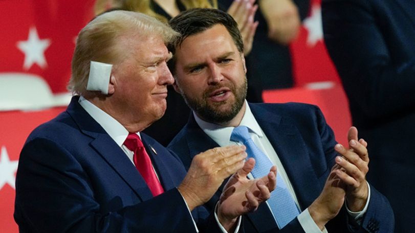 Trump attends Republican convention with bandaged ear