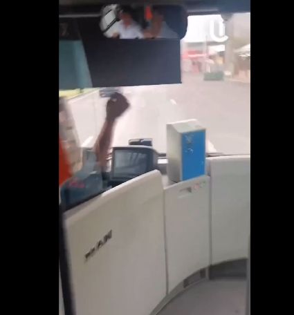 Video shows Yerevan bus driver swearing at passenger, throwing bottle at him