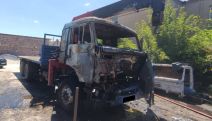 Пожар в армянском Маралике: кабина автомобиля «KamAZ» полностью сгорела