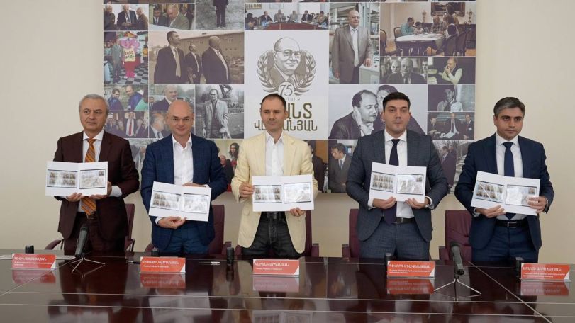 The stamp dedicated to the 75th anniversary of Hrant Vardanyan, the founder of 'Grand Holding', was issued