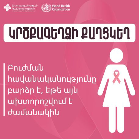 Հայաստանում կանանց շրջանում հաստատված չարորակ նորագոյացությունների մեջ առաջին տեղում կրծքագեղձի քաղցկեղն է