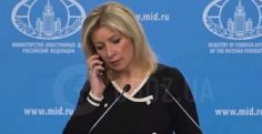 Russian spokeswoman told not to comment on ballistic missile strike live on air