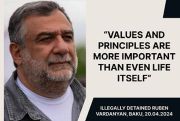 International community urged to condemn Ruben Vardanyan's illegal detention in Baku
