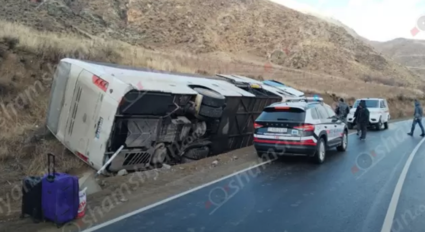 Շրջված ավտոբուսում 25 ուղևոր է եղել