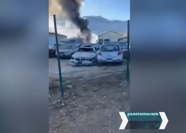 На КПП «Баграташен» в Армении горит склад с пиротехникой