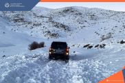 Cars stranded on roads in Armenia
