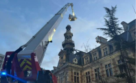 Fire damages 19th century district town hall in Paris