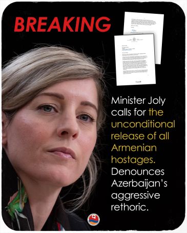 Canadian FM calls for unconditional release of Armenian prisoners held in Baku