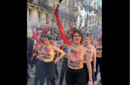 Femen շարժման անդամների փարիզյան բողոքի ցույցը՝ «Եվրոպայում և աշխարհում ֆաշիզմի վերելքը» խորագրով