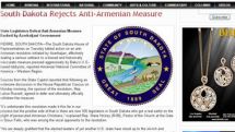 South Dakota House of Representatives rejects anti-Armenian resolution