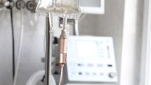 Wounded civilian recovering in hospital after surgery 