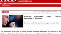 Russians concerned about Tehran-Washington relations