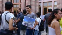 Tuition fees protest near government building in Yerevan