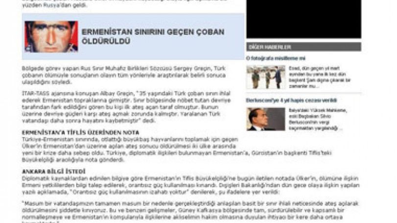 Turkey condemns Armenian border shooting