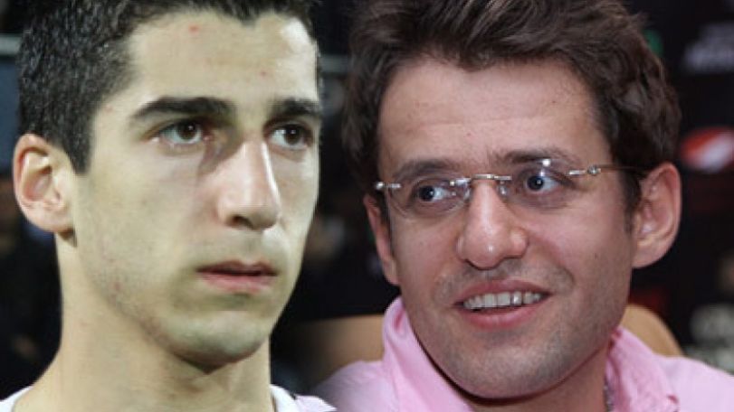 Henrikh Mkhitaryan meets with Levon Aronian