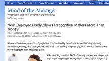 New employee study shows recognition matters more than money